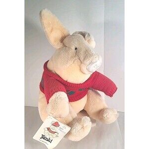 Yonkers Yoinki Plush Pig Sweater & Beanie Stuffed Plush 15” VTG 1987 Farm Aid